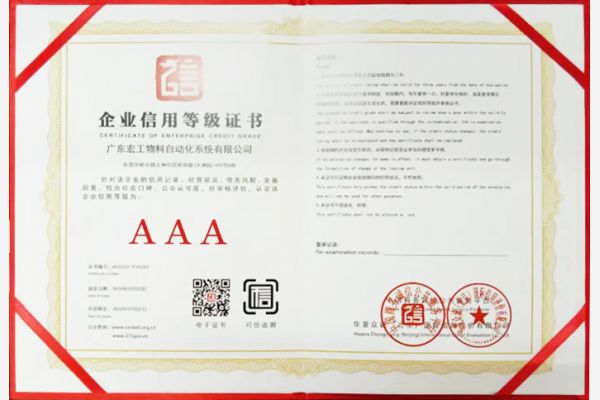 企業信用等級證書