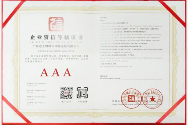 企業資信等級證書
