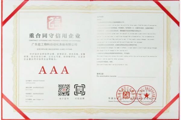 重合同守信用企業